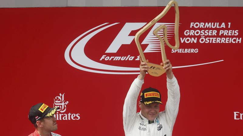 Valtteri Bottas came home 0.658 seconds clear of Sebastian Vettel, who increased his lead ahead of Lewis Hamilton in the drivers championship to 20 points. (Photo: AP)