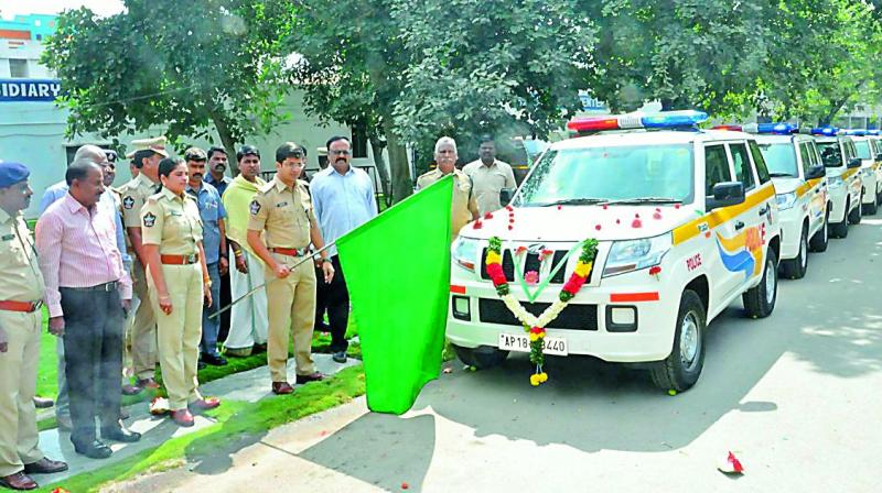 Chittoor SP Vikrant Patil on Saturday flagged off newly procured patrolling vehicles at the district police headquarters in Chittoor on Saturday.