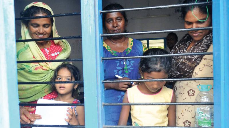 Survivors at a relief camp in Alappuzha on Monday. (Photo: DC)