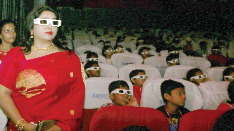 Actor Sonia at the screening of My Dear Kuttichathan during the International childrens film festival in Thiruvananthapuram on Saturday. (Photo: A.V. MUZAFAR)