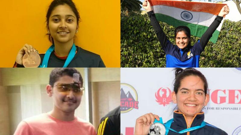 The abundance of talent is complemented by a confident approach which the likes of Manu Bhaker, Mehuli Ghosh, Anish Bhanwala and Anjum Moudgil will display at the Commonwealth Games 2018. (Photo: Twitter / Facebook)