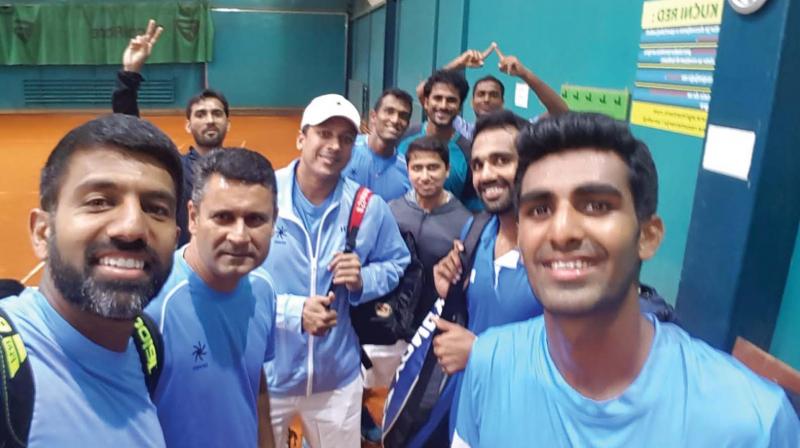 The Indian team pose for a selfie in Belgrade.