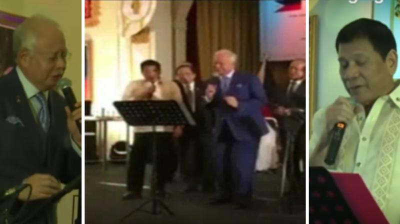 Duterte sang Bette Midlers Wind Beneath My Wings while Najib performed an upbeat version of The Young Ones\ by Cliff Richards.