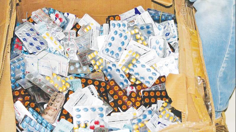 Drugs seized from the accused, worth about Rs 46 lakh in total (Photo: DC)