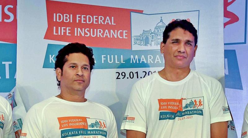 Sachin Tendulkar at a promotional event for the Kolkata Marathon. (Photo: PTI)