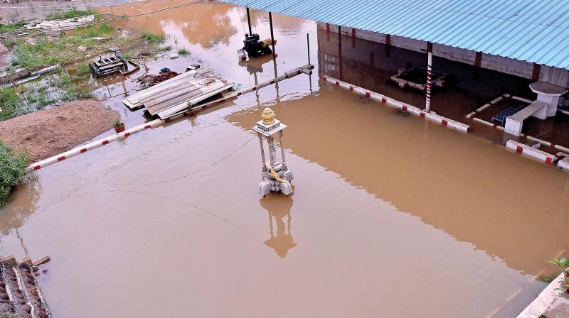 Datta Peeta at Hosakerehalli flooded after heavy rains on Sunday night  (Photo: Satish B.)