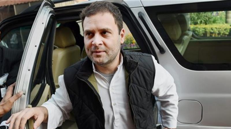 Congress vice-president Rahul Gandhi at Parliament House on the first day of Budget session in New Delhi on Tuesday. (Photo: PTI)
