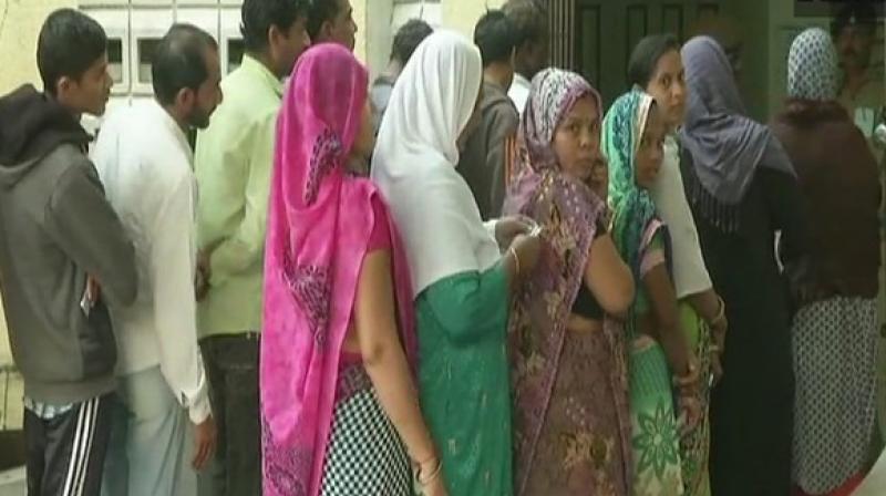 The polling began at 8 am and will continue till 5 in the evening. (Photo: ANI)