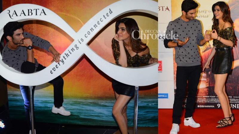 Sushant and Kriti display lovely chemistry at trailer launch of Raabta