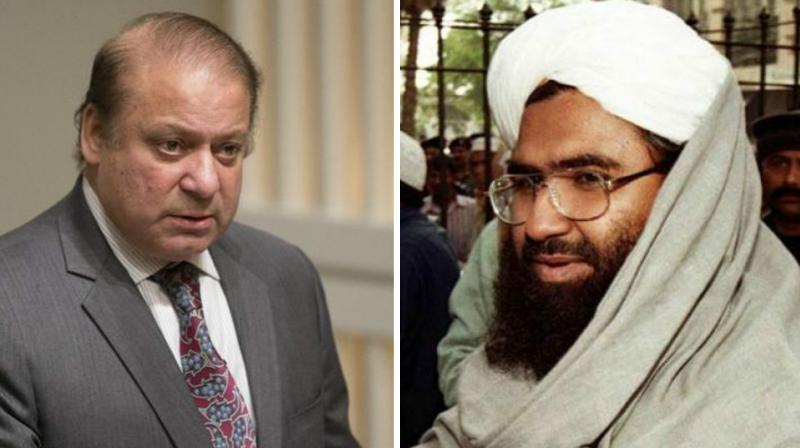 Pakistan PM Nawaz Sharif and Jaish-e-Muhammad chief Maulana Masood Azhar. (Photo: AFP)