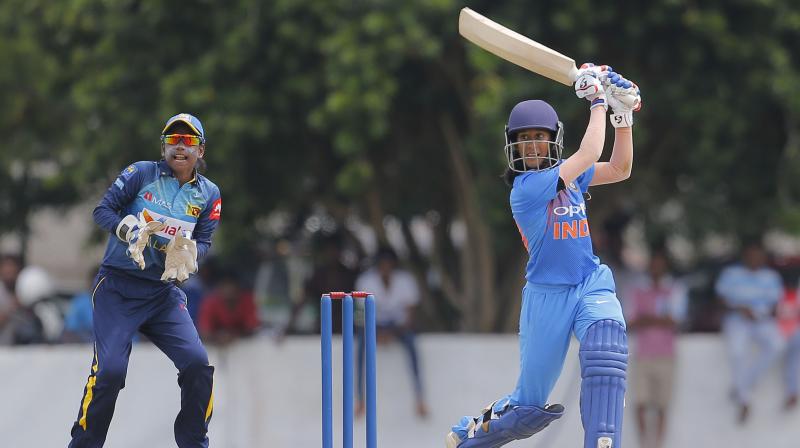 In reply, Rodrigues anchored the chase with six boundaries and two huge sixes adding 53 runs for the fourth wicket with Harmanpreet (24). (Photo: AP)