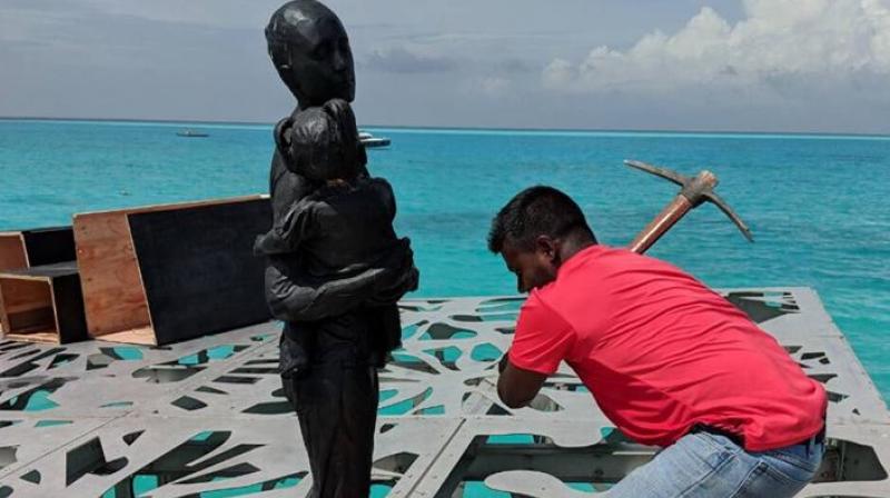 The artwork was made by British artist Jason deCaires Taylor (Photo: Facebook/Maldives Police Service)