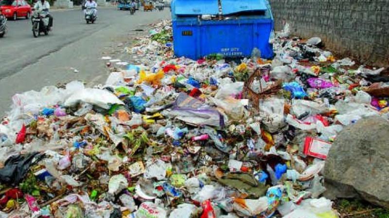 Despite placing barricades, nearby residents think nothing of dumping their household waste on a large area. (Representational Image)