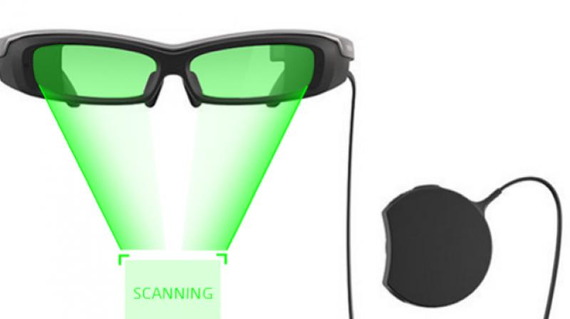 The smart glass has an inbuilt camera which captures input to trigger Facial Recognition.