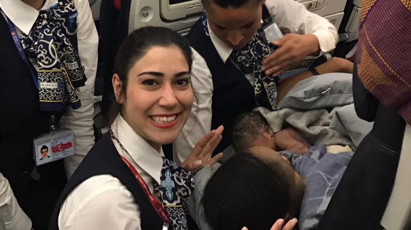 They welcomed an adorable passenger on flight (Photo: Twitter)