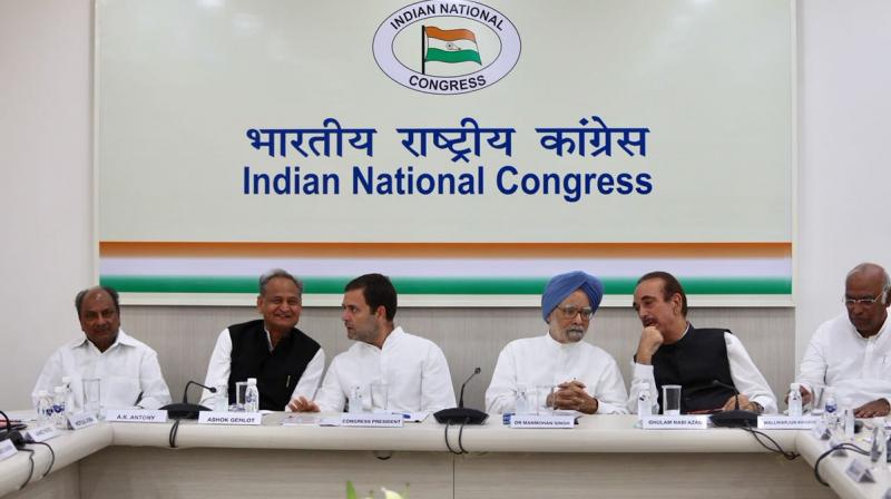 This is the second meeting of the newly-constituted Congress Working Committee, the partys highest decision-making body, under the presidentship of Rahul Gandhi. (Photo: Twitter/@INCIndia)