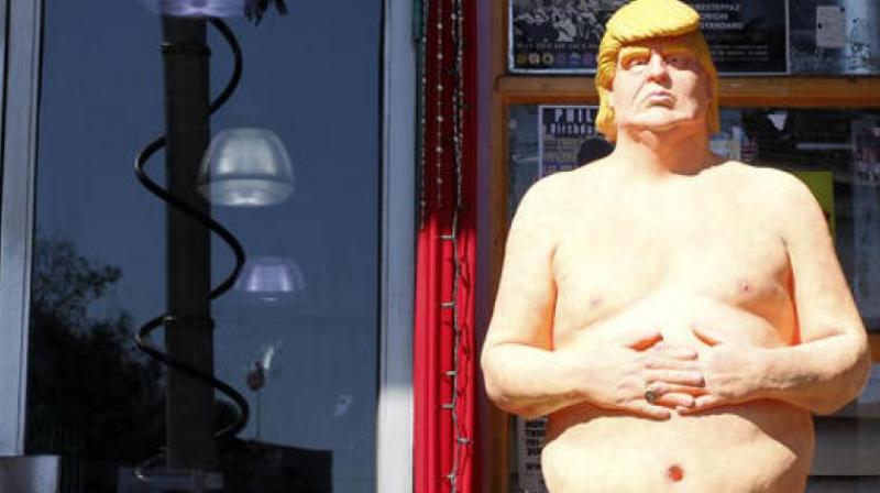 Naked statue of Donald Trump. (Photo: AP)
