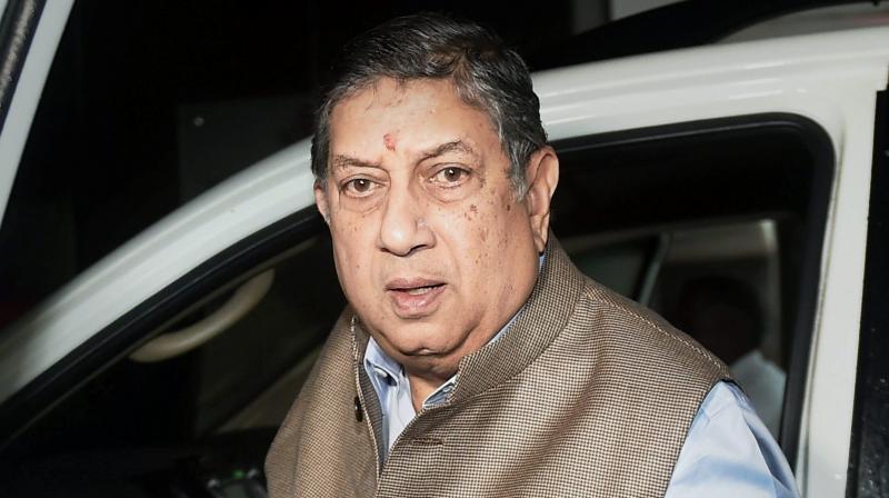 \Where are you from, which channel,\ N Srinivasan questioned a scribe when he asked him in what capacity he attended the SGM. (Photo: PTI)