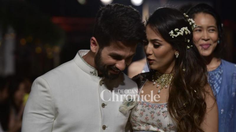 Actor Shahid Kapoor, along with his wife Mira Rajput, turned showstopper for Anita Dongres show at Lakm© Fashion Week 2018.