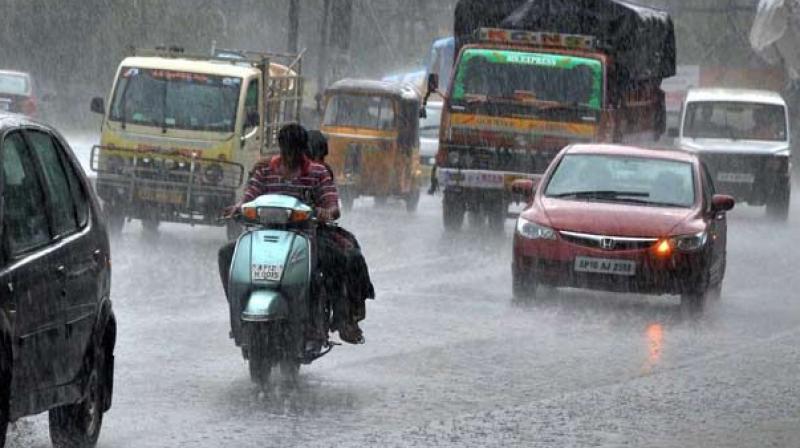 Convective rains continue to bestow the interior districts of Tamil Nadu, while the coastal parts are experiencing harsh days, with maximum temperature hovering around 36 degrees Celsius.