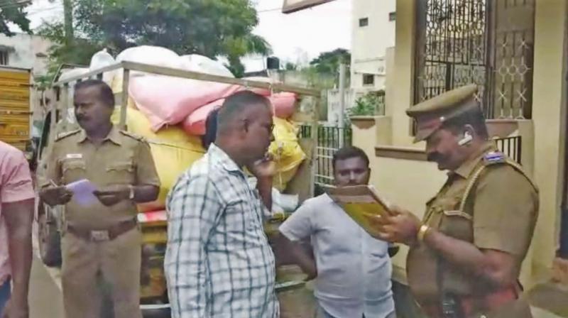Narcotics Control Bureau sleuths seize five tonnes of gutka from a godown in Chitlapakkam on Friday. 	Image: DC