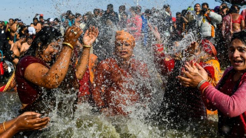 Tuesday was the first time that members of Indias estimated two-million-strong transgender community have been allowed to wade in the water at Kumbh Mela festival. (Photo: AFP)