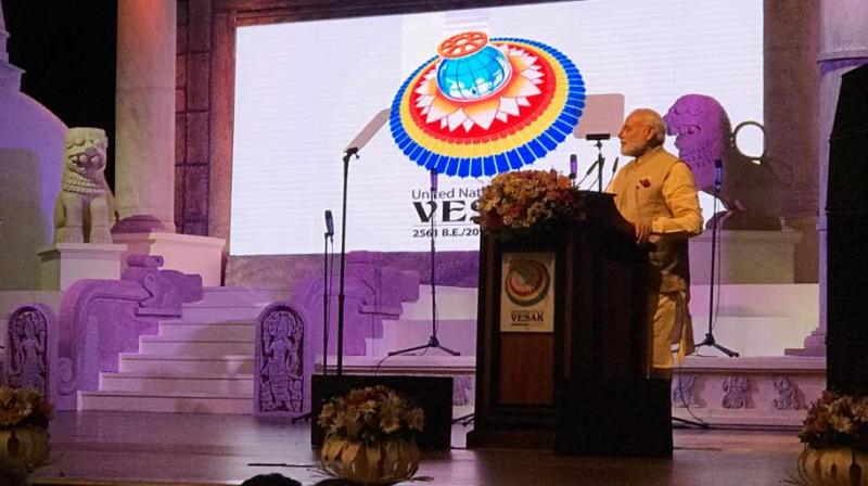 Prime Minister Narendra Modi arrived in Colombo on Thursday primarily to attend the International Vesak Day celebrations (Photo: Twitter)