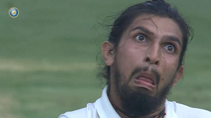 Ishant Sharmas game face has given all the former cricketers quite the topic to discuss after the Bengaluru Test. (Photo: Screengrab)