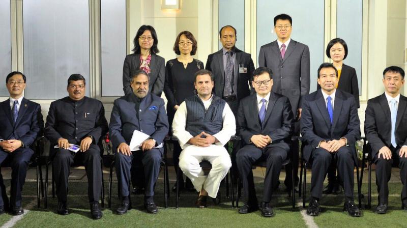 Congress president Rahul Gandhi tweeted images of his meeting with a delegation of Communist Party of China led by Meng Xiangfeng, member of the CPC Central Committee.