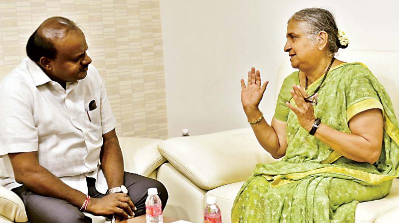 Sudha Murty with Chief Minister Kumaraswamy