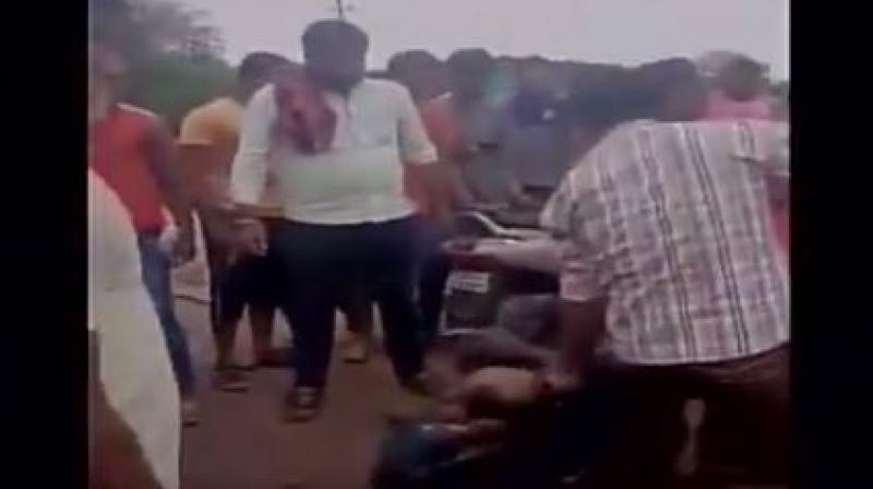 A person was reportedly beaten up by a mob on Wednesday morning on suspicion of carrying beef in Nagpurs Bharsingi village. (Photo: ANI | Twitter)