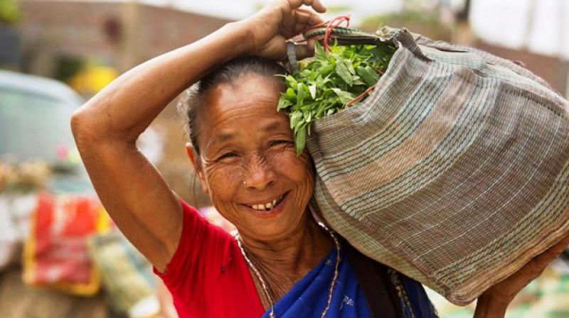 The tribal women of India exercising their right to vote
