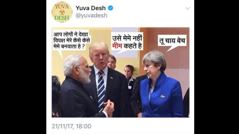 The Youth Congress apologised for the meme posted on Tuesday and later removed after Gujarat Chief Minister Vijay Rupani and the BJP hit out at the Congress. (Screengrab)