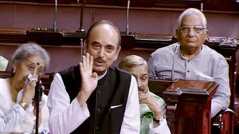 Leader of Opposition Ghulam Nabi Azad urged the ruling party to give up \vote politics\ and work towards making the country strong within to fight the external issues. (Photo: PTI)