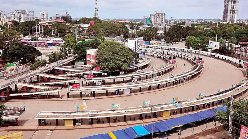 A file photo of a deserted Majestic Bus Stand.