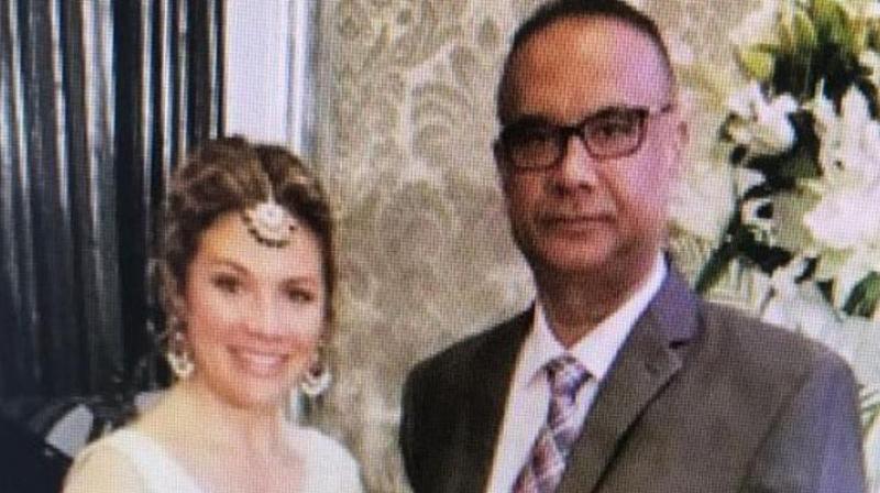 Jaspal Atwal, a convicted Khalistani terrorist, photographed with Canadian PM Justin Trudeaus wife Sophie Trudeau at an event in Mumbai on February 20. (Photo: ANI)