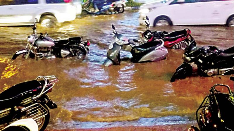Roads flooded in Koramangala on Wednesday  (Image DC)