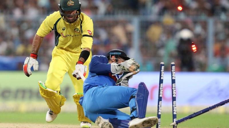 Watch: MS Dhonis magic sees off Glenn Maxwell in India vs Australia Eden Gardens ODI
