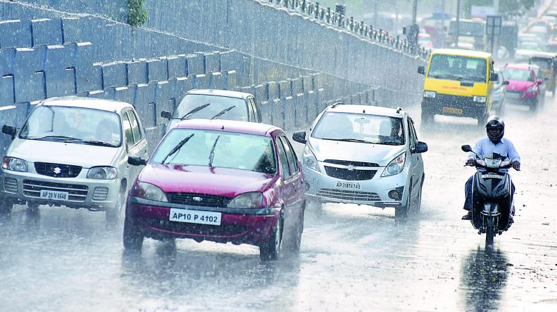 Sudden downpour that hit the city on Wednesday evening.  (Photo:DC)