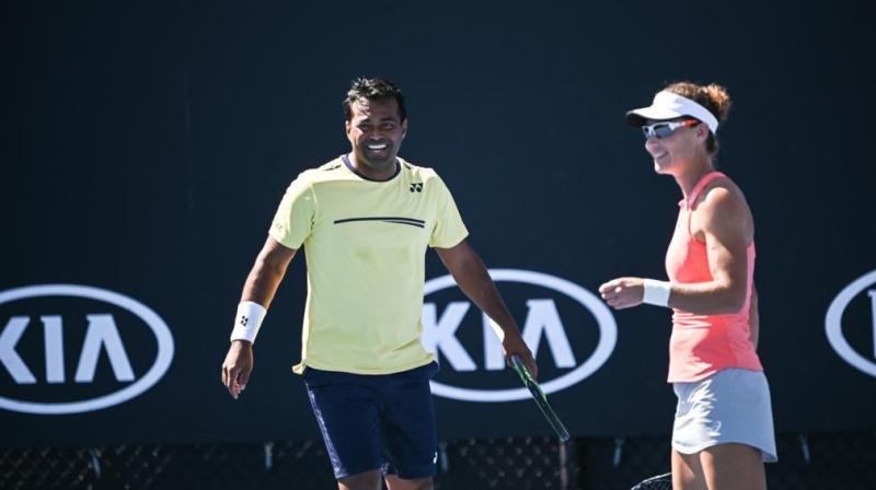 Paes and Stosur had beaten the pair Dutch-Czech pairing of Wesley Koolhof and Kveta Peschke in the round of 32. (Photo: Leander Paes/Twitter)
