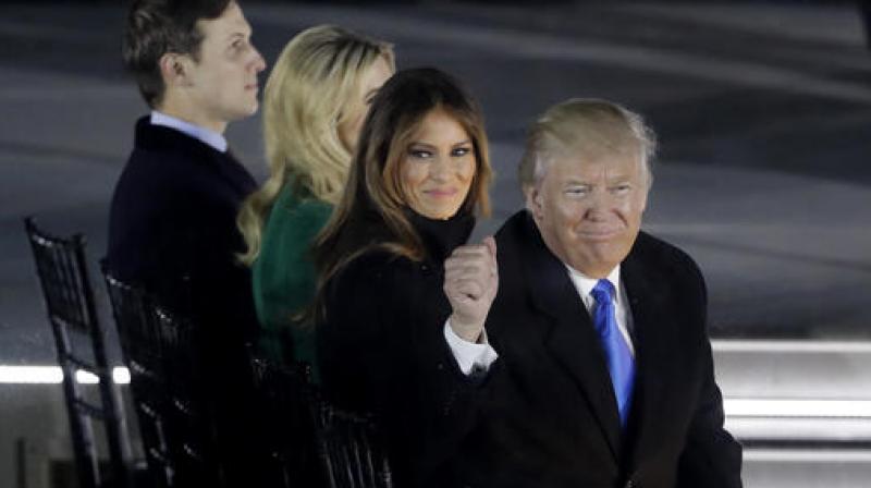 President-elect Donald Trump and his wife Melania Trump attend a pre-Inaugural \Make America Great Again! Welcome Celebration\ at the Lincoln Memorial in Washington. (Photo: AP)