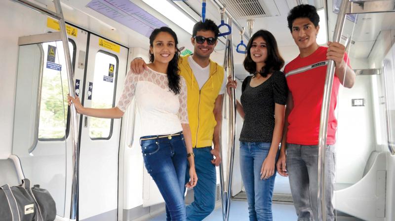 A file photograph of youngsters on the metro.