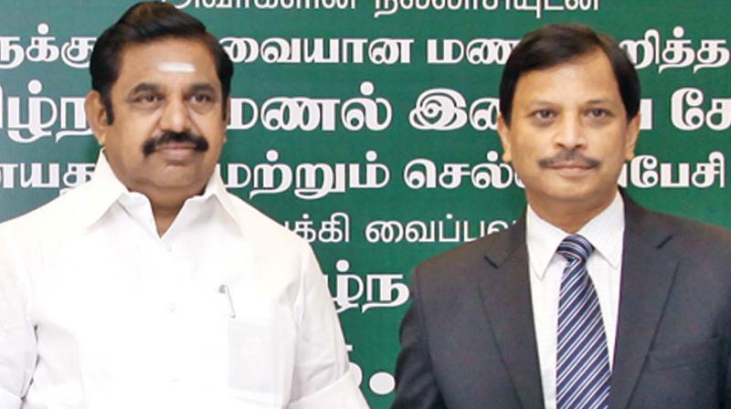 Chief Minister Edappadi K. Palaniswami launches website and mobile app for buying sand online. (Photo: DC)