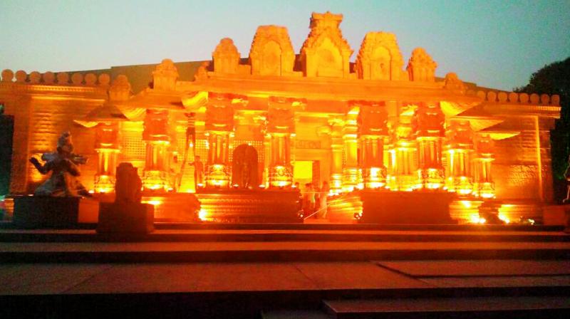 A replica of the Vijaya Vittala Temple in Hampi that has been recreated here in Bengaluru