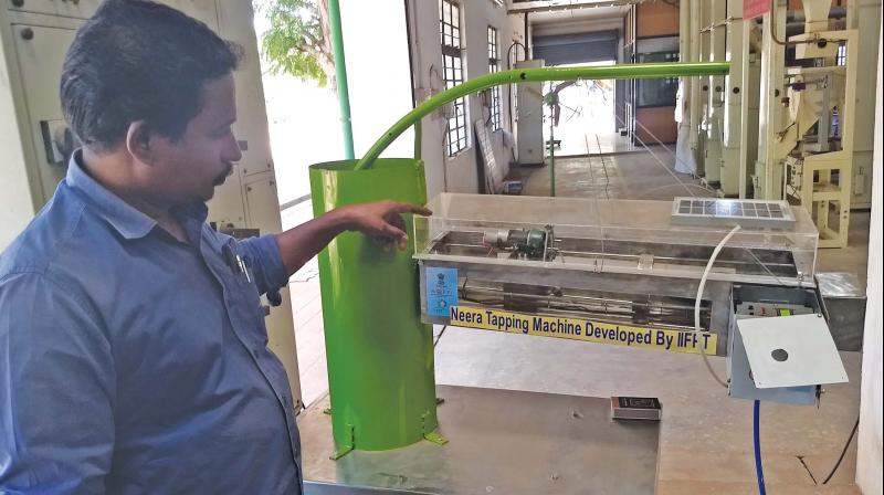 The Neera tapping machine developed by the institute.	  (Image: DC)