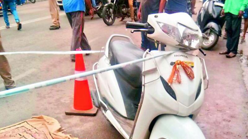 The scooter involved in the fatal accident.