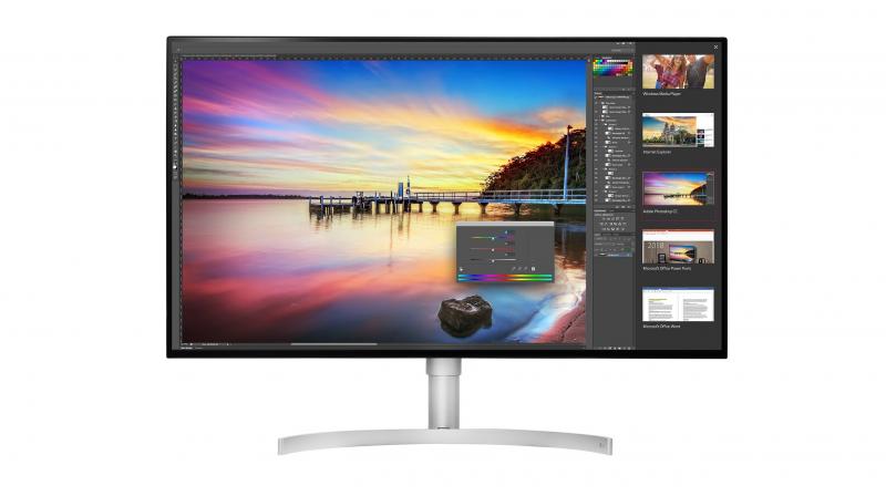 he 32UK950 integrates Thunderbolt 3 connectivity and chaining support that can connect two 4Kp60 displays using a single TB3 port on the host.