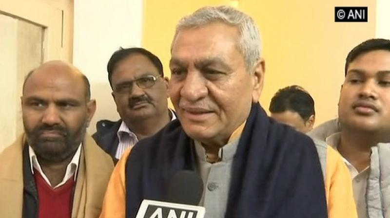 I think Hanuman ji was a Jaat, because upon seeing someone being troubled a Jaat also jumps in even without knowing the issue or the people,  UP Cabinet Minister Laxmi Narayan Chaudhary said. (Photo: ANI)