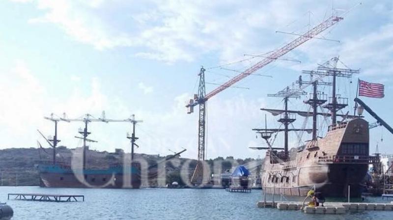 The set of Thugs of Hindostan in Malta. katrina Kaif, who has also been roped in for the film, is yet to join her co-stars. The actress is currently busy with promotions of her upcoming flick Jagga Jasoos opposite rumoured former beau Ranbir Kapoor.