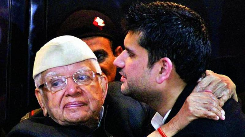 Tiwari, who joined the BJP on Wednesday, ostensibly to secure a ticket for son Rohit Shekhar Tiwari from Kumaon region of Uttarakhand, has left his old associates in the Congress shocked.